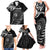 Personalised New Zealand Silver Fern Lacrosse Family Matching Tank Maxi Dress and Hawaiian Shirt Aotearoa Maori Pattern