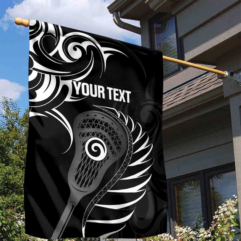Personalised New Zealand Silver Fern Lacrosse Garden Flag Aotearoa Maori Pattern LT14 - Polynesian Pride