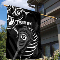 Personalised New Zealand Silver Fern Lacrosse Garden Flag Aotearoa Maori Pattern LT14 - Polynesian Pride