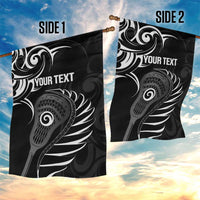 Personalised New Zealand Silver Fern Lacrosse Garden Flag Aotearoa Maori Pattern LT14 - Polynesian Pride