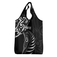 Personalised New Zealand Silver Fern Lacrosse Grocery Bag Aotearoa Maori Pattern