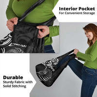 Personalised New Zealand Silver Fern Lacrosse Grocery Bag Aotearoa Maori Pattern