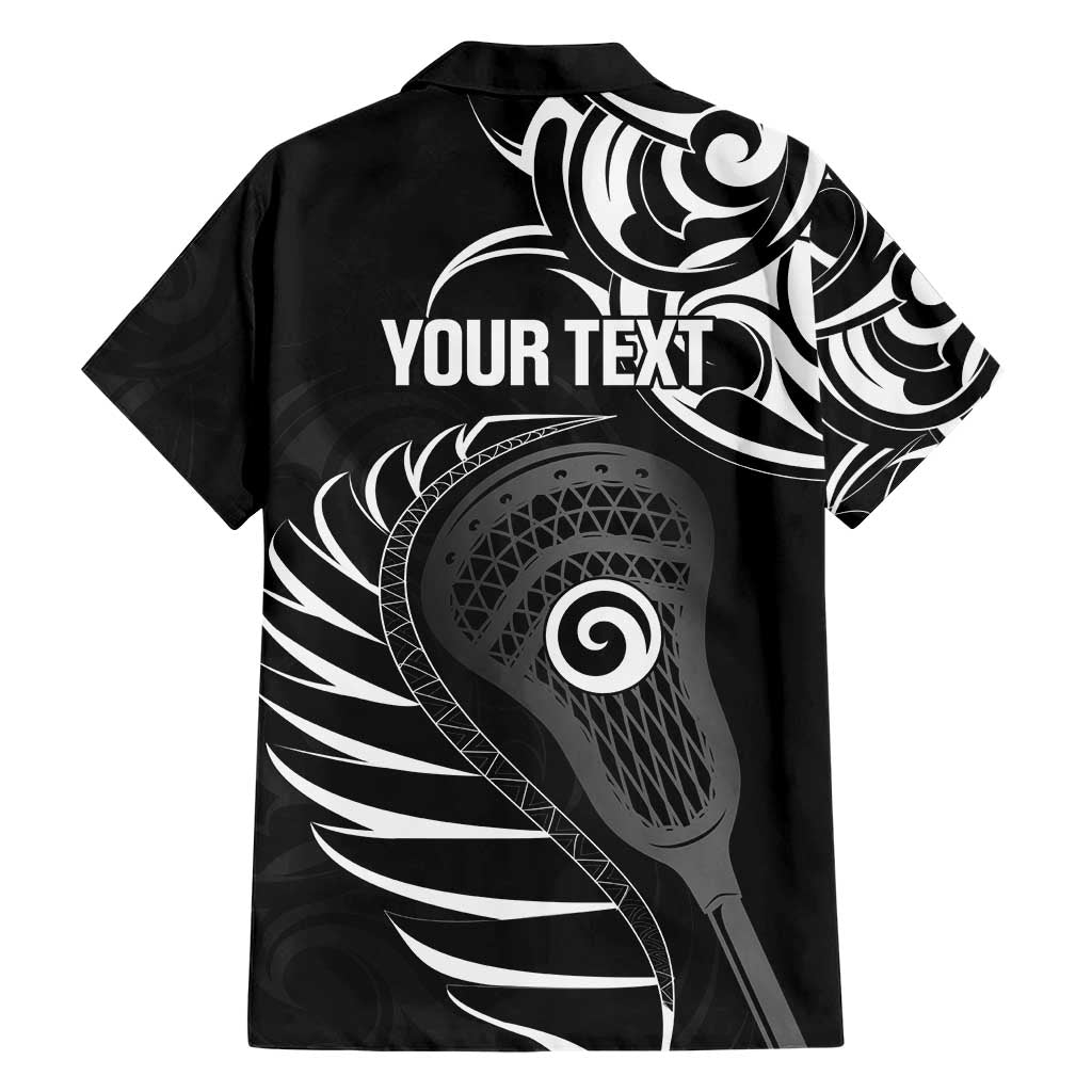Personalised New Zealand Silver Fern Lacrosse Hawaiian Shirt Aotearoa Maori Pattern LT14 - Polynesian Pride