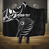 Personalised New Zealand Silver Fern Lacrosse Hooded Blanket Aotearoa Maori Pattern LT14 - Polynesian Pride