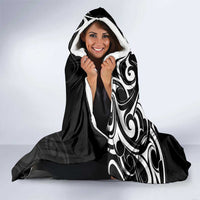 Personalised New Zealand Silver Fern Lacrosse Hooded Blanket Aotearoa Maori Pattern LT14 - Polynesian Pride