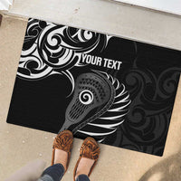 Personalised New Zealand Silver Fern Lacrosse Rubber Doormat Aotearoa Maori Pattern LT14 - Polynesian Pride