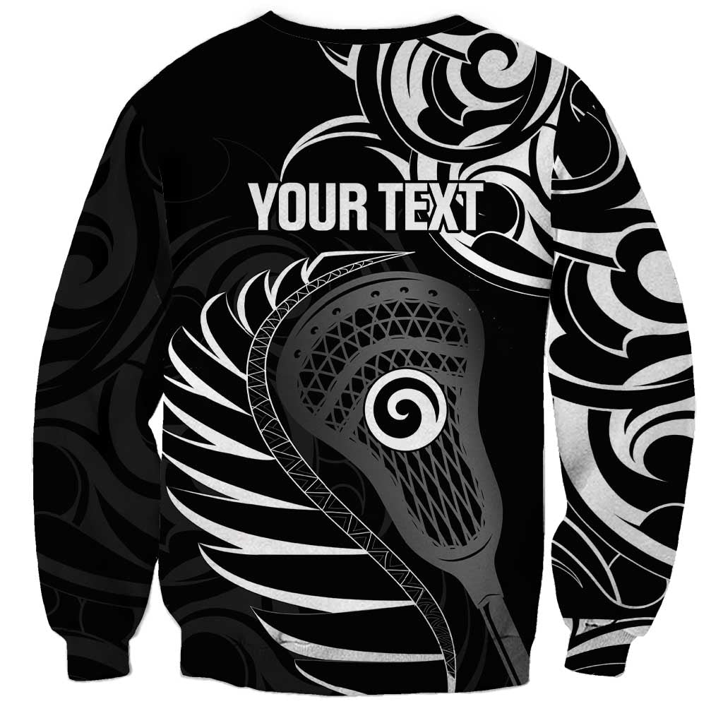 Personalised New Zealand Silver Fern Lacrosse Sweatshirt Aotearoa Maori Pattern LT14 - Polynesian Pride