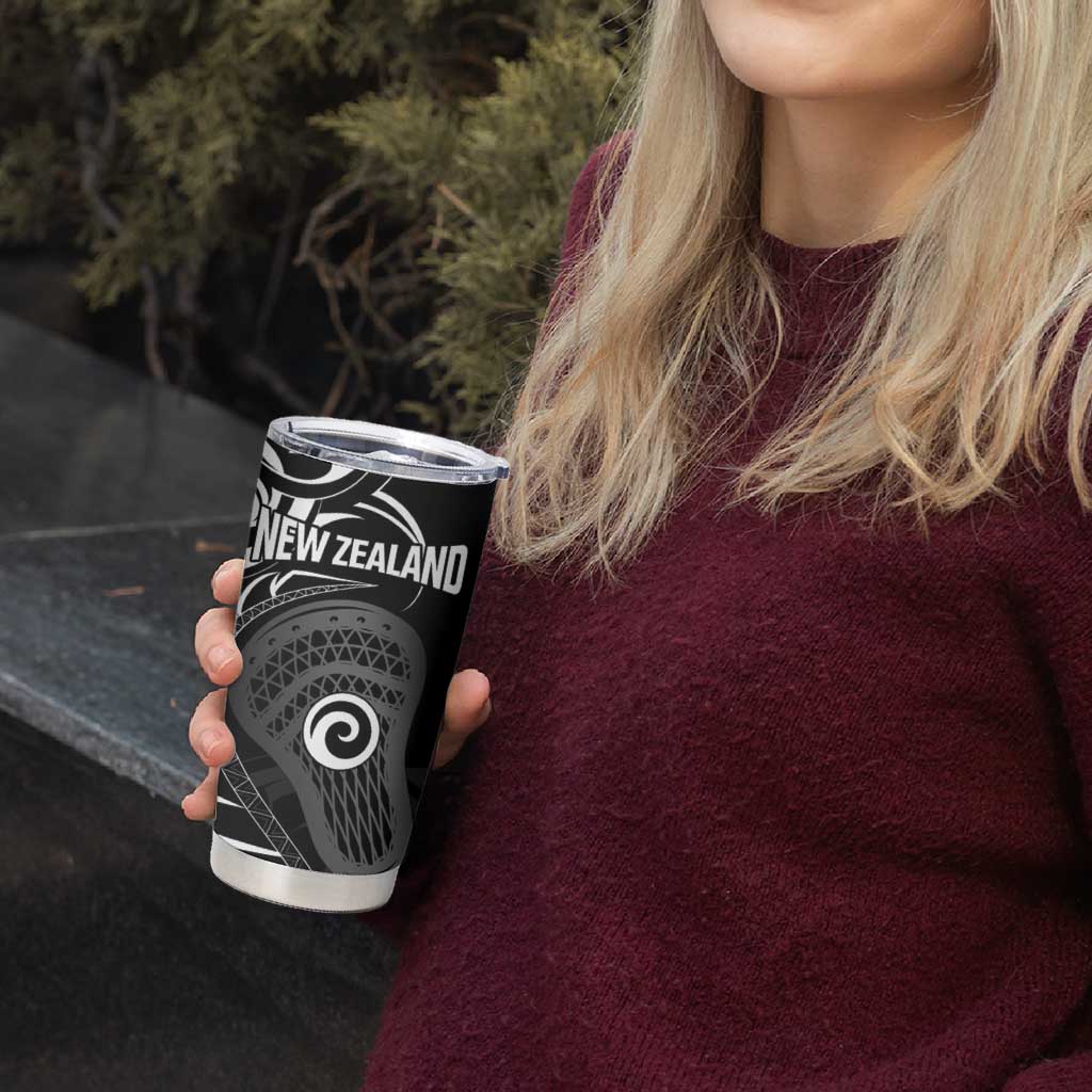 Personalised New Zealand Silver Fern Lacrosse Tumbler Cup Aotearoa Maori Pattern