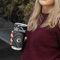 Personalised New Zealand Silver Fern Lacrosse Tumbler Cup Aotearoa Maori Pattern