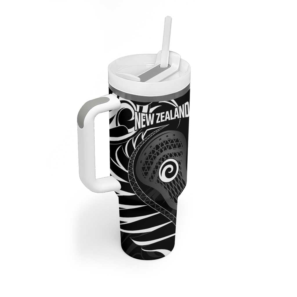 Personalised New Zealand Silver Fern Lacrosse Tumbler With Handle Aotearoa Maori Pattern LT14 - Polynesian Pride
