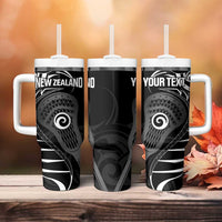Personalised New Zealand Silver Fern Lacrosse Tumbler With Handle Aotearoa Maori Pattern LT14 - Polynesian Pride