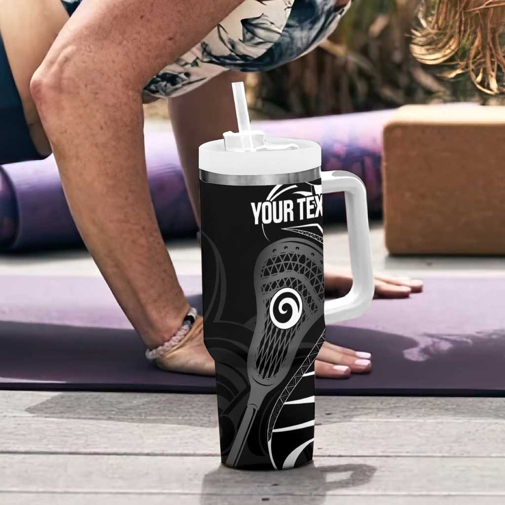 Personalised New Zealand Silver Fern Lacrosse Tumbler With Handle Aotearoa Maori Pattern LT14 - Polynesian Pride