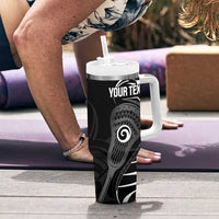 Personalised New Zealand Silver Fern Lacrosse Tumbler With Handle Aotearoa Maori Pattern LT14 - Polynesian Pride