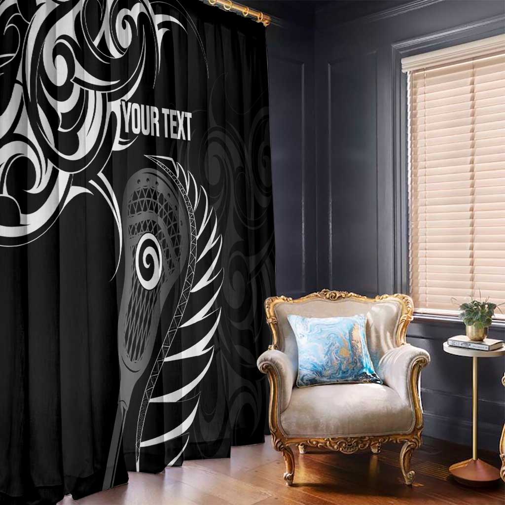 Personalised New Zealand Silver Fern Lacrosse Window Curtain Aotearoa Maori Pattern LT14 - Polynesian Pride
