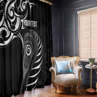 Personalised New Zealand Silver Fern Lacrosse Window Curtain Aotearoa Maori Pattern LT14 - Polynesian Pride