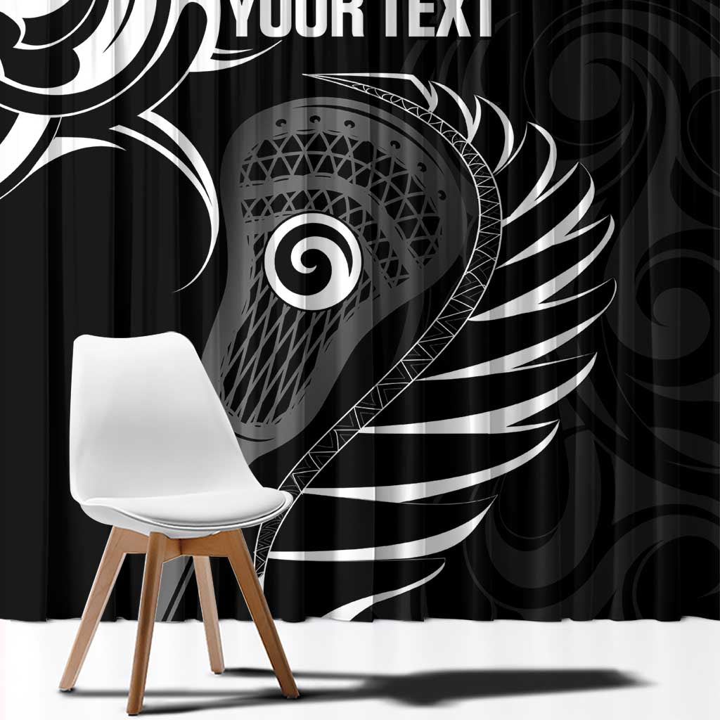 Personalised New Zealand Silver Fern Lacrosse Window Curtain Aotearoa Maori Pattern LT14 - Polynesian Pride