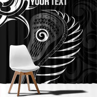 Personalised New Zealand Silver Fern Lacrosse Window Curtain Aotearoa Maori Pattern LT14 - Polynesian Pride