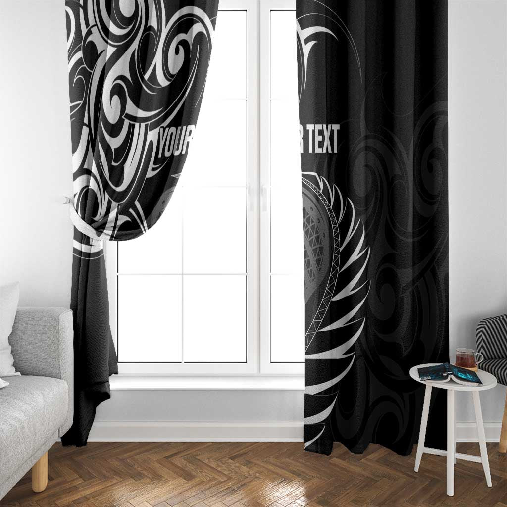 Personalised New Zealand Silver Fern Lacrosse Window Curtain Aotearoa Maori Pattern LT14 - Polynesian Pride