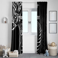 Personalised New Zealand Silver Fern Lacrosse Window Curtain Aotearoa Maori Pattern LT14 - Polynesian Pride