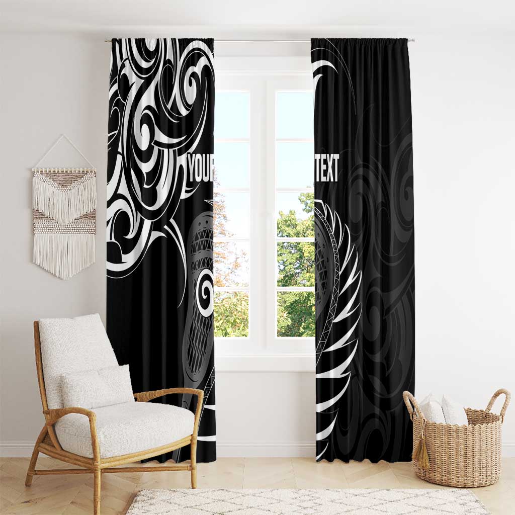 Personalised New Zealand Silver Fern Lacrosse Window Curtain Aotearoa Maori Pattern LT14 - Polynesian Pride