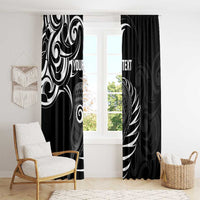 Personalised New Zealand Silver Fern Lacrosse Window Curtain Aotearoa Maori Pattern LT14 - Polynesian Pride