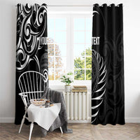 Personalised New Zealand Silver Fern Lacrosse Window Curtain Aotearoa Maori Pattern LT14 - Polynesian Pride