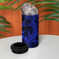 Polynesian 4 in 1 Can Cooler Tumbler Blue Hawaiian Tribal Hammerhead Shark