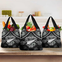 Custom New Zealand Silver Fern Rugby Grocery Bag All Black Since 1892 Aotearoa Moko Maori