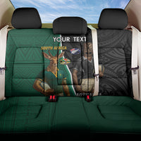 Personalised New Zealand And South Africa Rugby Back Car Seat Cover 2024 All Black Springboks Mascots Together