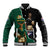 Personalised New Zealand And South Africa Rugby Baseball Jacket 2024 All Black Springboks Mascots Together