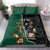 Personalised New Zealand And South Africa Rugby Bedding Set 2024 All Black Springboks Mascots Together