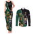 Personalised New Zealand And South Africa Rugby Couples Matching Tank Maxi Dress and Long Sleeve Button Shirt 2024 All Black Springboks Mascots Together