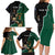 Personalised New Zealand And South Africa Rugby Family Matching Long Sleeve Bodycon Dress and Hawaiian Shirt 2024 All Black Springboks Mascots Together