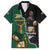 Personalised New Zealand And South Africa Rugby Family Matching Off Shoulder Short Dress and Hawaiian Shirt 2024 All Black Springboks Mascots Together