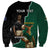 Personalised New Zealand And South Africa Rugby Sweatshirt 2024 All Black Springboks Mascots Together