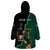 Personalised New Zealand And South Africa Rugby Wearable Blanket Hoodie 2024 All Black Springboks Mascots Together