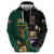 Personalised New Zealand And South Africa Rugby Zip Hoodie 2024 All Black Springboks Mascots Together