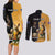 Personalised New Zealand And Australia Rugby Couples Matching Long Sleeve Bodycon Dress and Long Sleeve Button Shirt 2024 All Black Wallabies Mascots Together