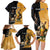 Personalised New Zealand And Australia Rugby Family Matching Long Sleeve Bodycon Dress and Hawaiian Shirt 2024 All Black Wallabies Mascots Together