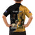 Personalised New Zealand And Australia Rugby Family Matching Off The Shoulder Long Sleeve Dress and Hawaiian Shirt 2024 All Black Wallabies Mascots Together