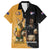 Personalised New Zealand And Australia Rugby Family Matching Off The Shoulder Long Sleeve Dress and Hawaiian Shirt 2024 All Black Wallabies Mascots Together