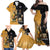 Personalised New Zealand And Australia Rugby Family Matching Off Shoulder Maxi Dress and Hawaiian Shirt 2024 All Black Wallabies Mascots Together