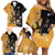 Personalised New Zealand And Australia Rugby Family Matching Off Shoulder Short Dress and Hawaiian Shirt 2024 All Black Wallabies Mascots Together