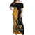 Personalised New Zealand And Australia Rugby Off Shoulder Maxi Dress 2024 All Black Wallabies Mascots Together