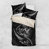Personalised All Black New Zealand Darts Bedding Set Aoteroa Fern Maori Galaxy Style