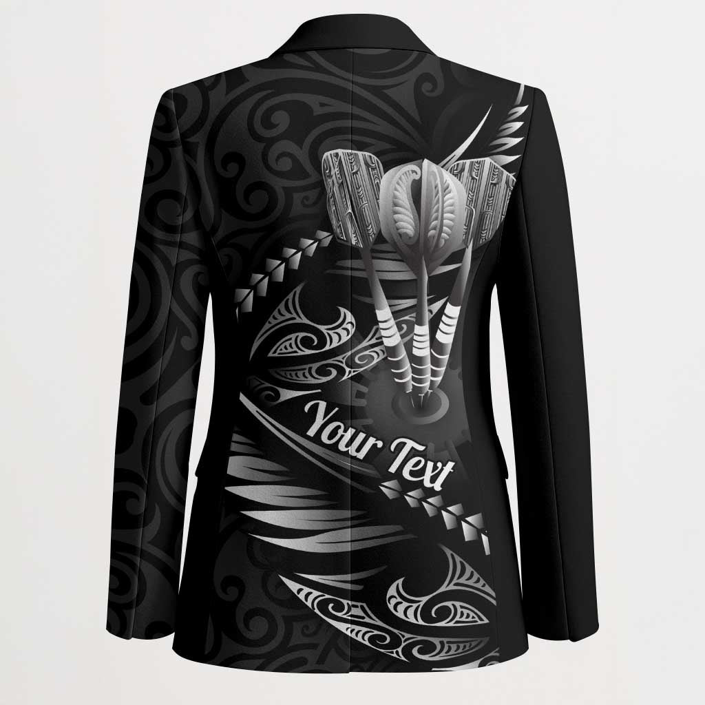 Personalised All Black New Zealand Darts Blazer Aoteroa Fern Maori Galaxy Style - Polynesian Pride