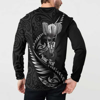 Personalised All Black New Zealand Darts Button Sweatshirt Aoteroa Fern Maori Galaxy Style LT14 - Polynesian Pride