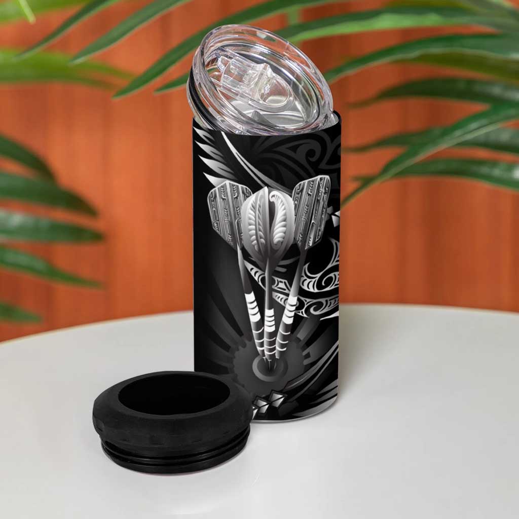 All Black New Zealand Darts 4 in 1 Can Cooler Tumbler Aoteroa Fern Maori Galaxy Style