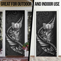 Personalised All Black New Zealand Darts Door Cover Aoteroa Fern Maori Galaxy Style - Polynesian Pride