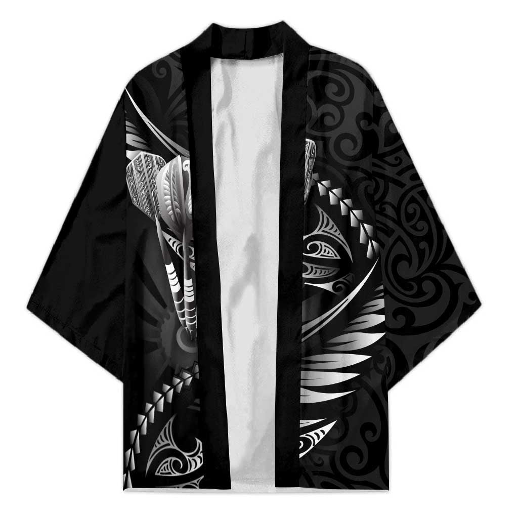 Personalised All Black New Zealand Darts Kimono Aoteroa Fern Maori Galaxy Style - Polynesian Pride